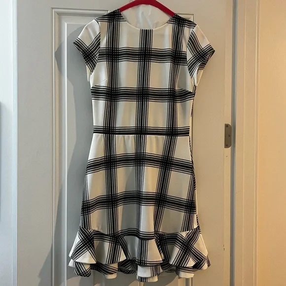 Aqua | Dresses | Aqua By Bloomingdales Plaid Mini Dress Black And White Sz  M | Poshmark